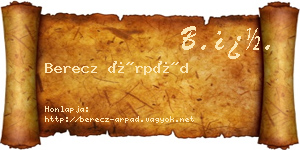 Berecz Árpád névjegykártya