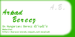 arpad berecz business card